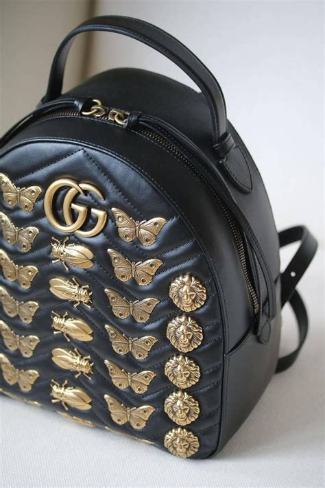 leather studs gucci backpack|Gucci backpack women leather.